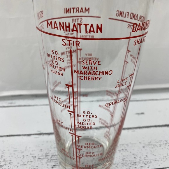 Mid Century Modern Vintage Glass & Chrome Mixed Drink Recipe Mixer/Shaker 5 - Picture 2 of 9